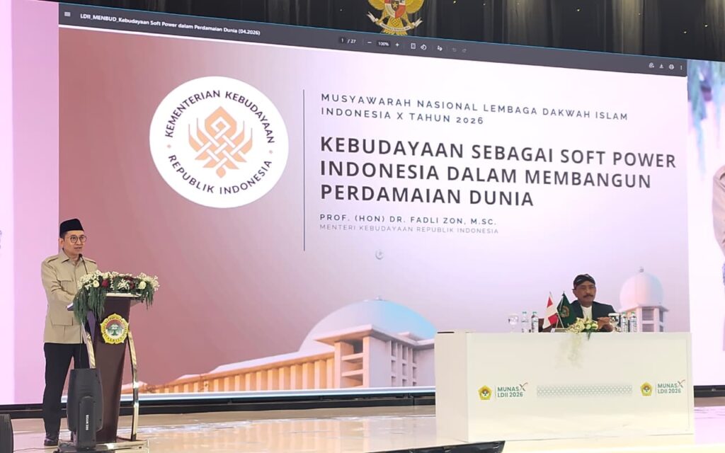 Menteri Kebudayaan RI Fadli Zon saat memaparkan Materi pada Munas X LDII 2026