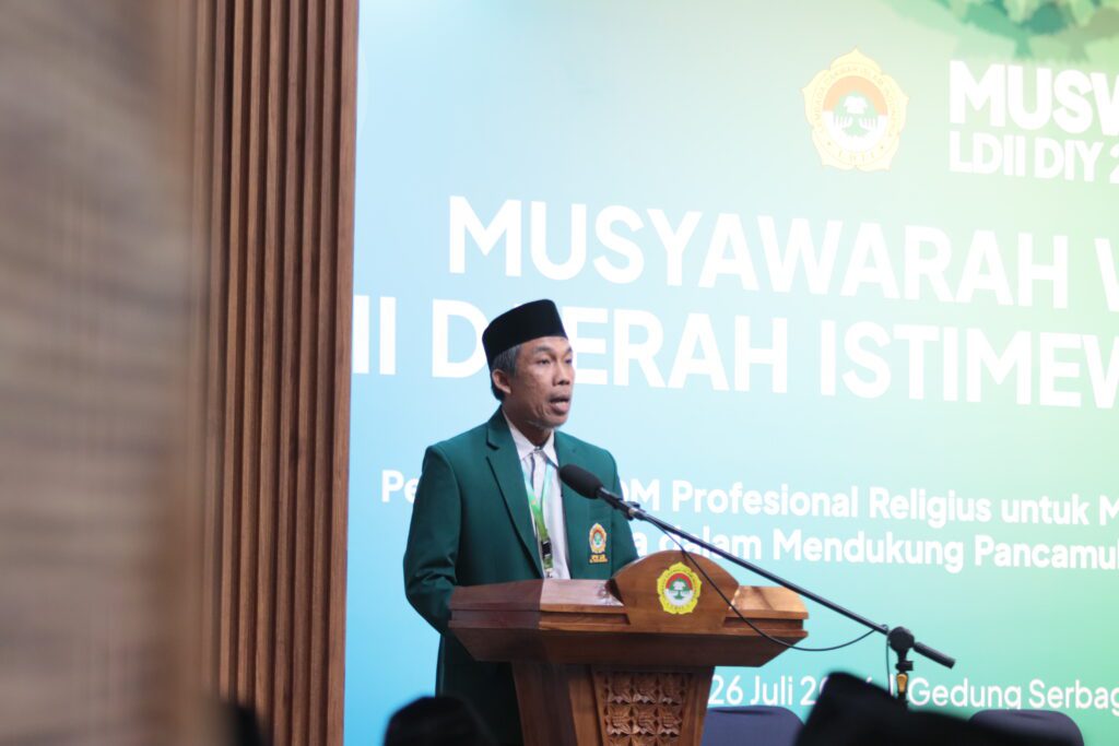 Atus Syahbudin Sebagai Ketua Terpilih memberikan Sambutan Usai Terpilih Kembali Sebagai Ketua DPW LDII Periode 2026 - 2031 (doc/lines)
