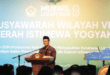 Gubernur DIY Yang diwakili oleh Kepala Biro Kesejahteraan Rakyat Pemda DIY, Faishol Muslim memberikan Sambutan pada Muswil VIII LDII DIY