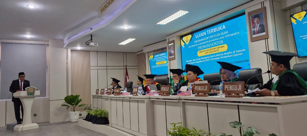 Ujian Promosi Doktor Muhammad Wirmon Samawi pada Rabu (12/8/2026) di Aula Pascasarjana UIN Sunan Kalijaga. Foto: PPS UIN Suka