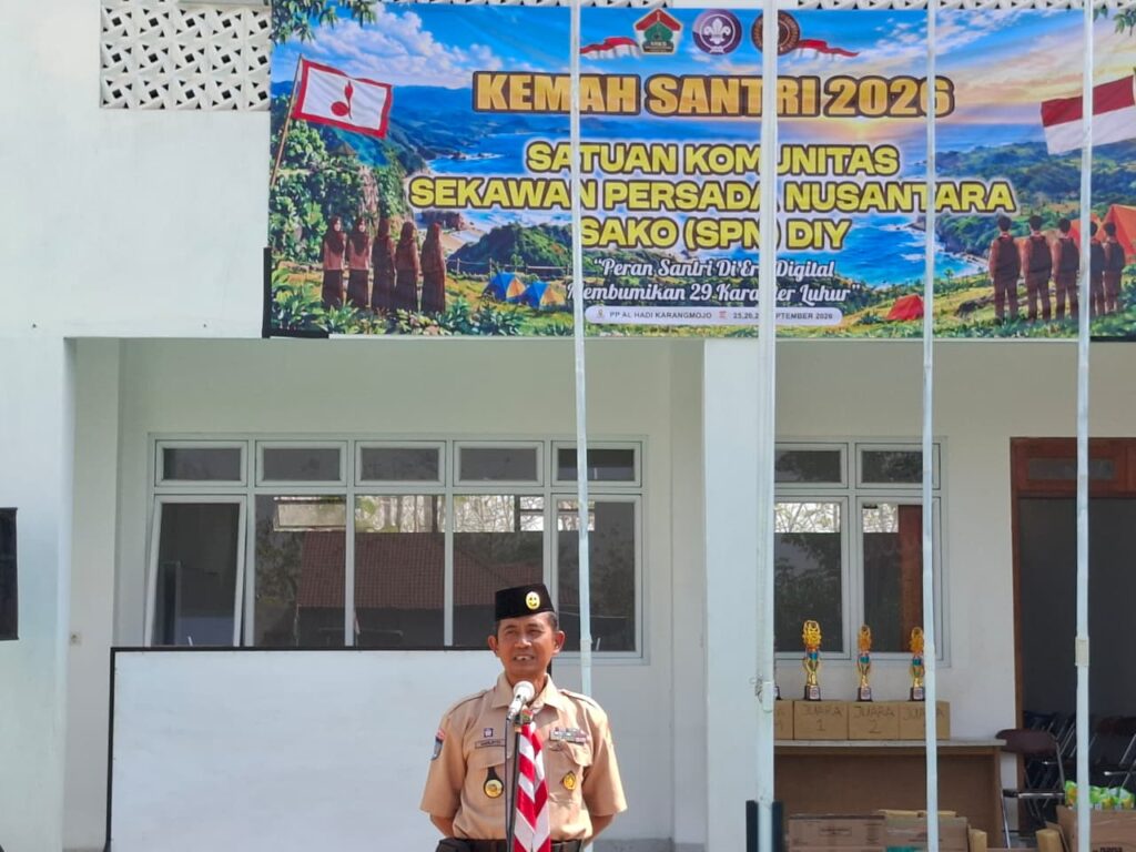 Ketua Sako SPN DIY, Kak Sarjita Menutup rangkaian Kegiatan Kemah Santri 2026 yang dilaksanakan di Gunungkidul